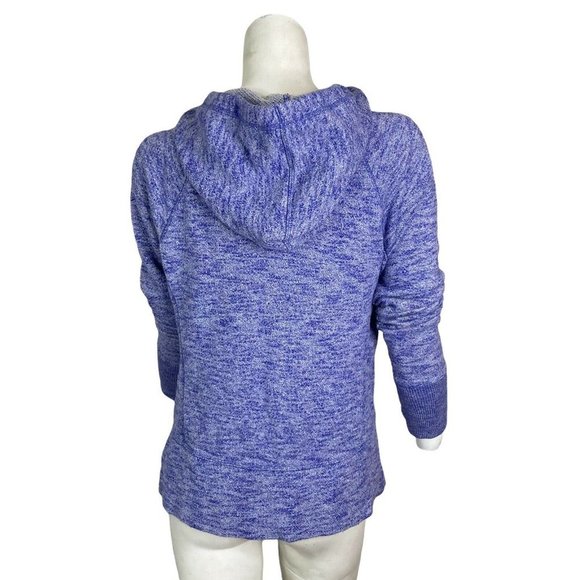 Gap Fit Sweat Jacket Hooded Blue and White Marbled Womens Size Medium - Picture 2 of 6